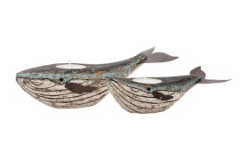 2 Whale candle holders