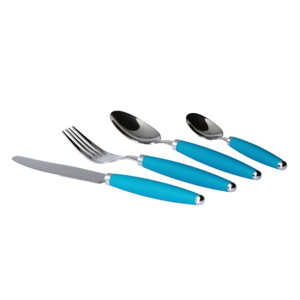 Set of blue stainless steel cutlery brand GIMEX