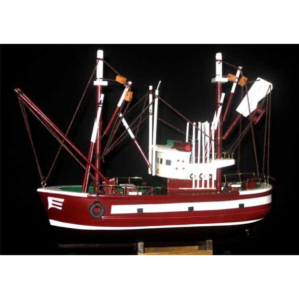 Fishing boat model, 60X18X45cm, wooden fish