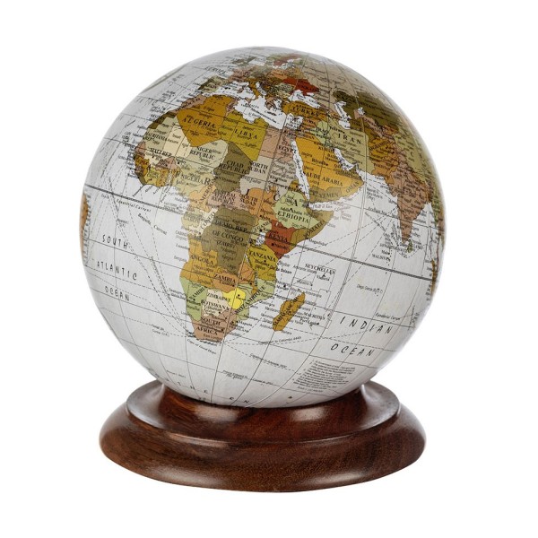 ANTEVIA - Globe terrestre décoratif Beige Ø21cm Haut de Gamme avec