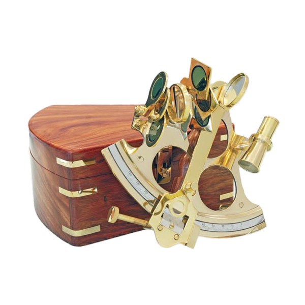 Buy Scout's Brass Sextant 4in with Rosewood Box - Nautical Decor